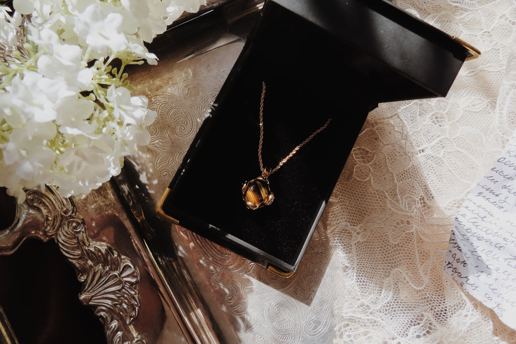 The Aurelia Pendant — Tiger Eye Heirloom Necklace