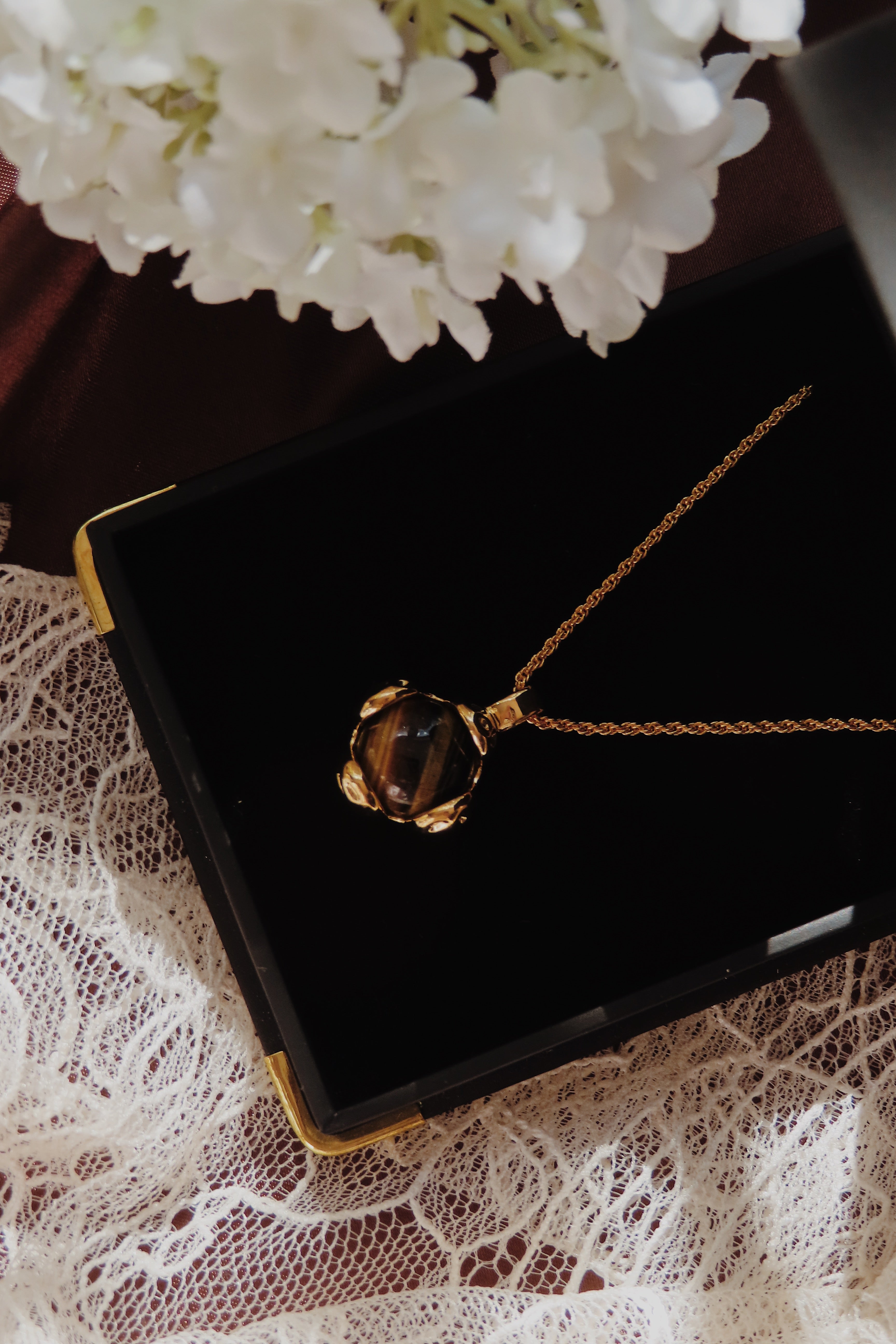 The Aurelia Pendant — Tiger Eye Heirloom Necklace