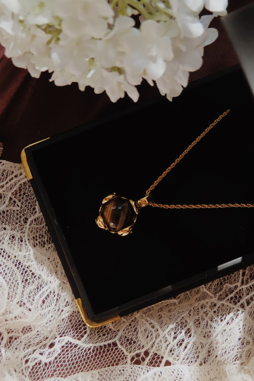 The Aurelia Pendant — Tiger Eye Heirloom Necklace