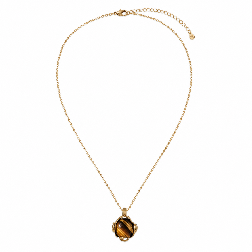 The Aurelia Pendant — Tiger Eye Heirloom Necklace