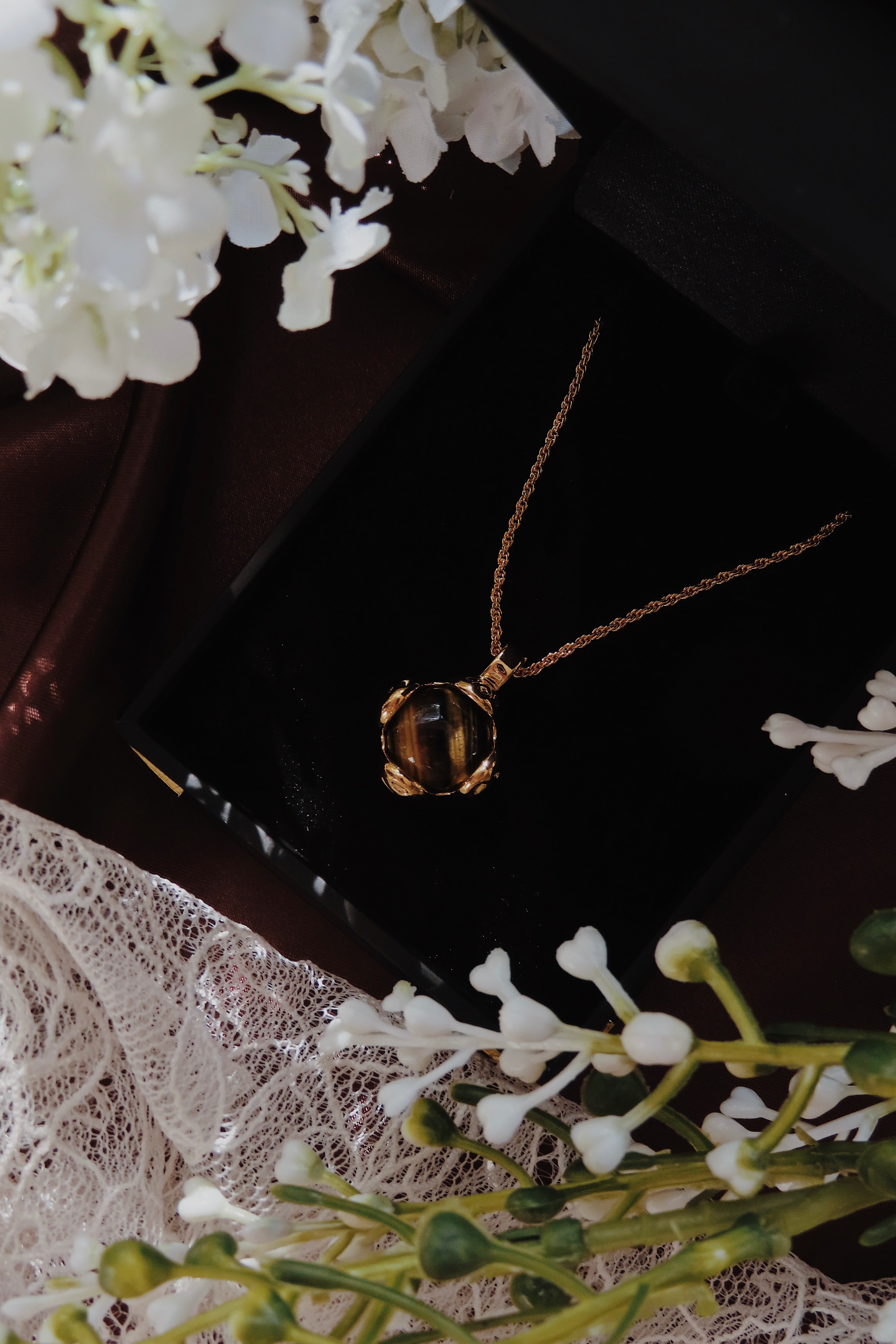The Aurelia Pendant — Tiger Eye Heirloom Necklace